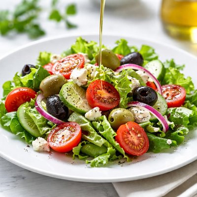 Salad with olive oil