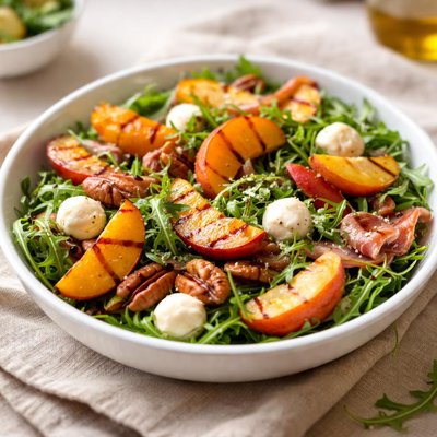 Salad with peaches