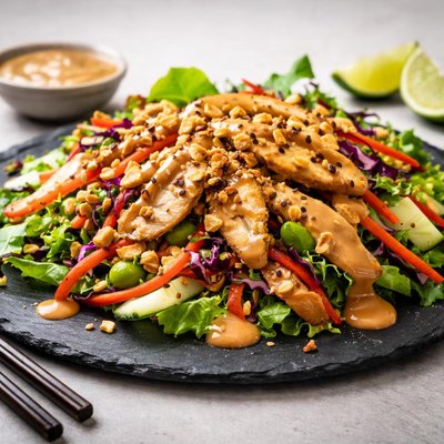Salad with peanut sauce