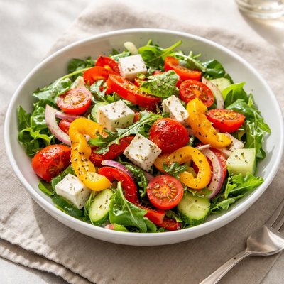 Salad with peppers and cheese