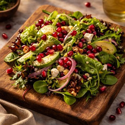 Salad with pomegranate seeds
