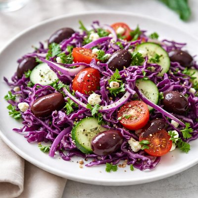 紫甘蓝橄榄沙拉