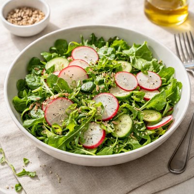 Salad with radish and greens