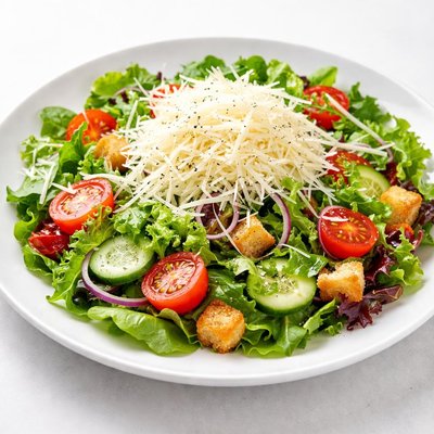 Salad with shredded cheese