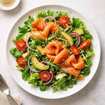 Salad with smoked salmon