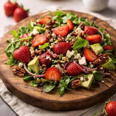 Salad with strawberries