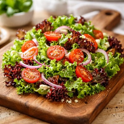 Ensalada con tomate y lechuga