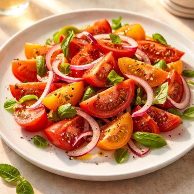 Salad with tomato and onion