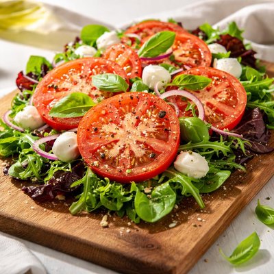 Salad with tomato slices