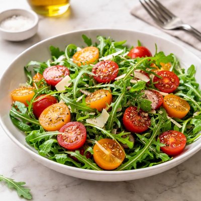 Salad with tomatoes and arugula