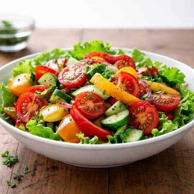 Salad with tomatoes and bell peppers