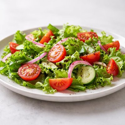 Salad with tomatoes and lettuce