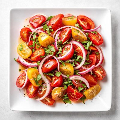 Salad with tomatoes and onions