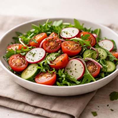 Salad with tomatoes and radishes