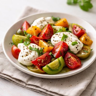 Salad with tomatoes and yogurt
