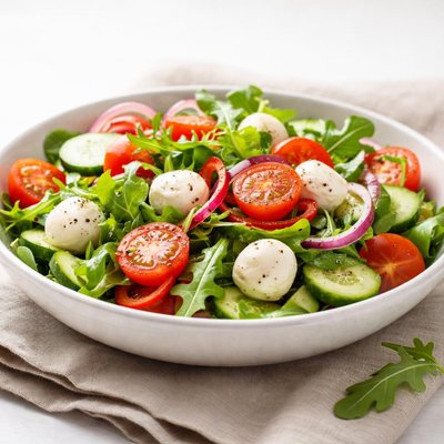 Salad with vegetables and mozzarella
