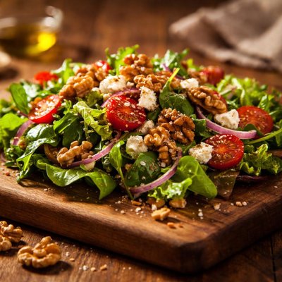 Salad with walnuts