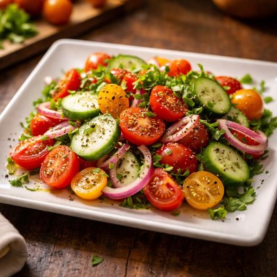 Salada de tomate com pepino
