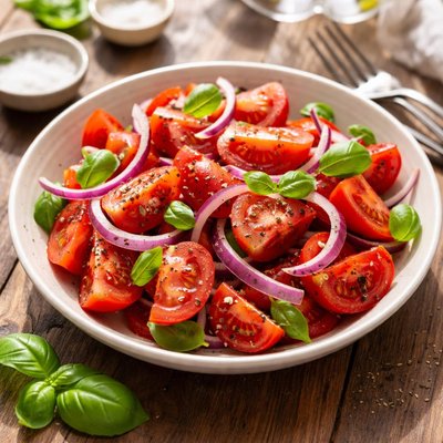 Salada de tomate e cebola