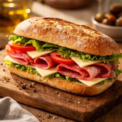 panino al salame e formaggio