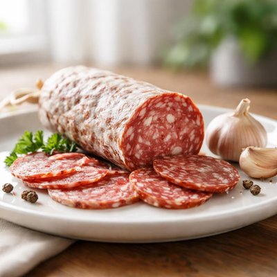 Salami with garlic