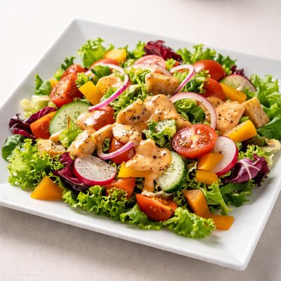 Salat mit french dressing
