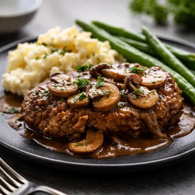 Salisbury steak with mushroom gravy