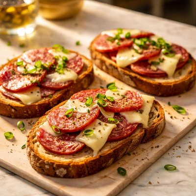 Salmi and swiss on toast