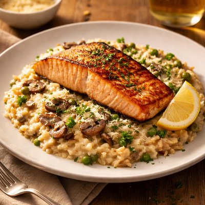 Salmon and risotto