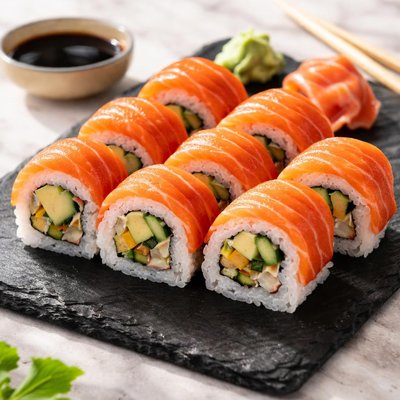 Sushi au saumon et à l'avocat