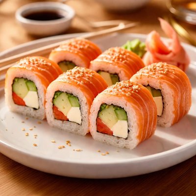 三文鱼牛油果芝士寿司