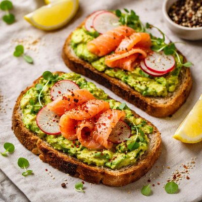 Salmon avocado toast