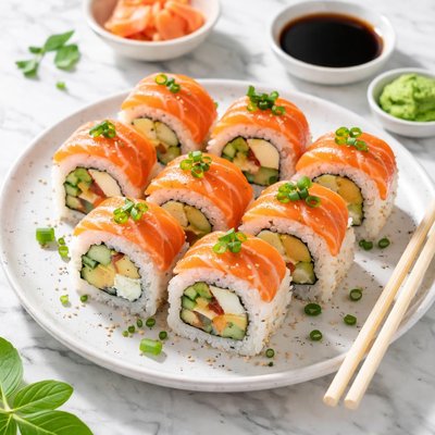 三文鱼牛油果裹卷