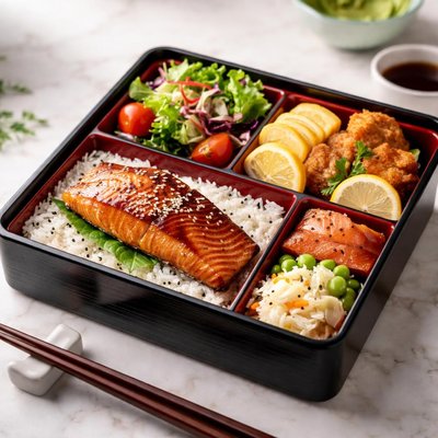 Salmon bento
