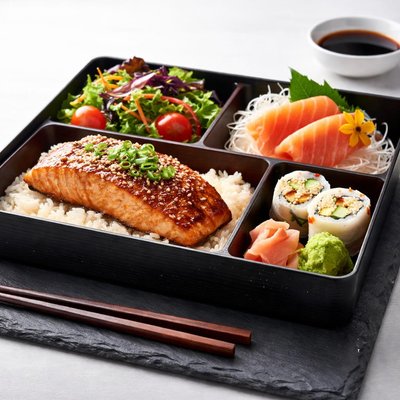 Salmon bento box