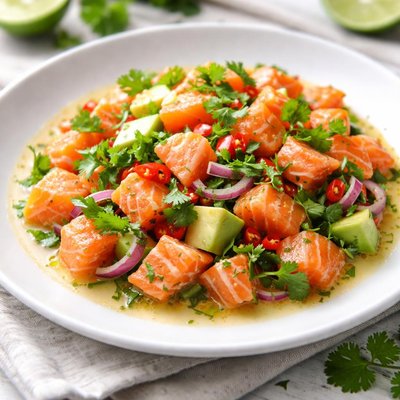 Salmon ceviche
