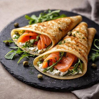 Salmon crepe