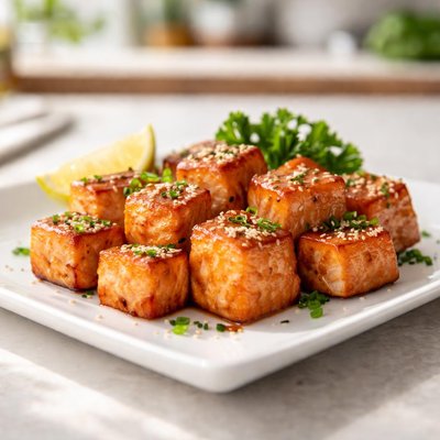 Salmon cubes