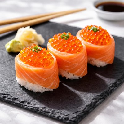 Salmon egg sushi