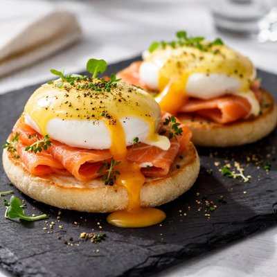 Salmon eggs benedict