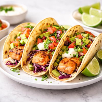 Salmon fish tacos