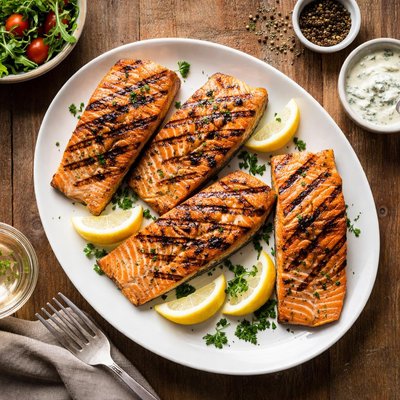 Salmone alla griglia.