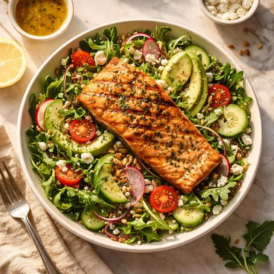 Salmon grilled salad