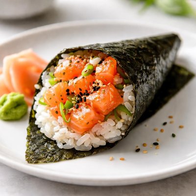 Salmon hand roll