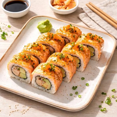 Salmon mentai roll