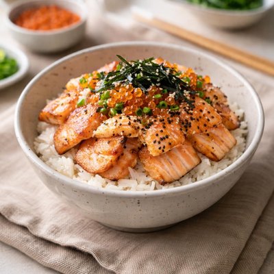 Salmon mentaiko don