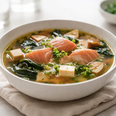 Salmon miso soup