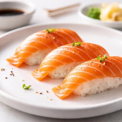 Salmon nigiri sushi