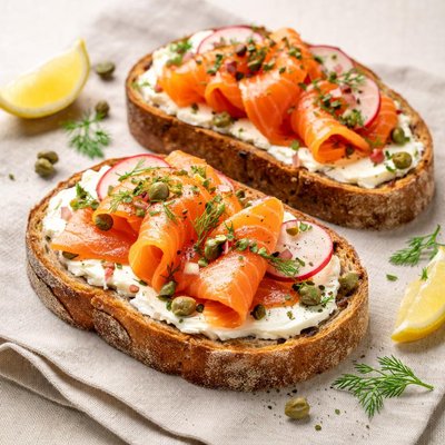 Salmon on bread