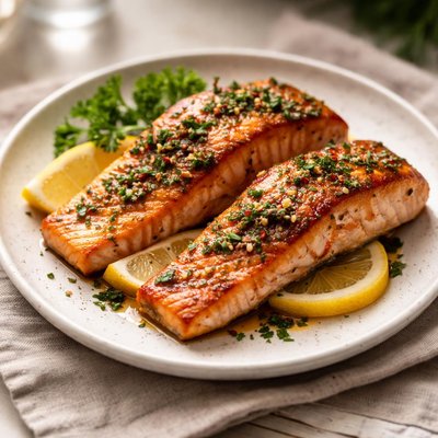 Salmon one serving and a half